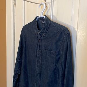 Gap slim fit denim shirt, dark blue, mens medium